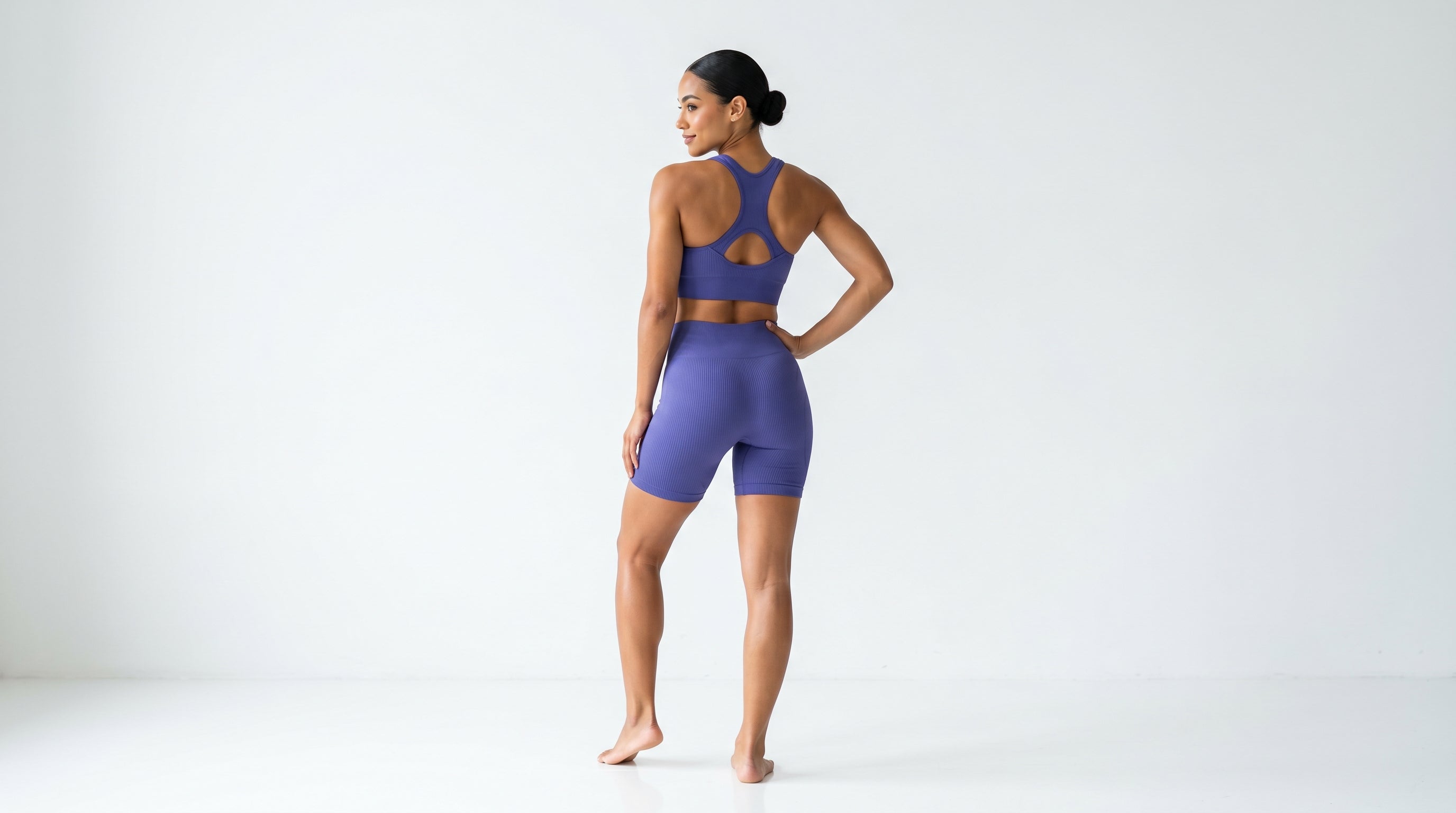 Women's Ribbed Sports Bra & Bike Shorts Co-ord Set | Activewear Matching Set — Secret Archive